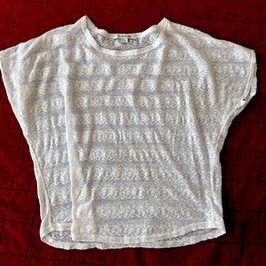 Sheer beige blouse with print size M